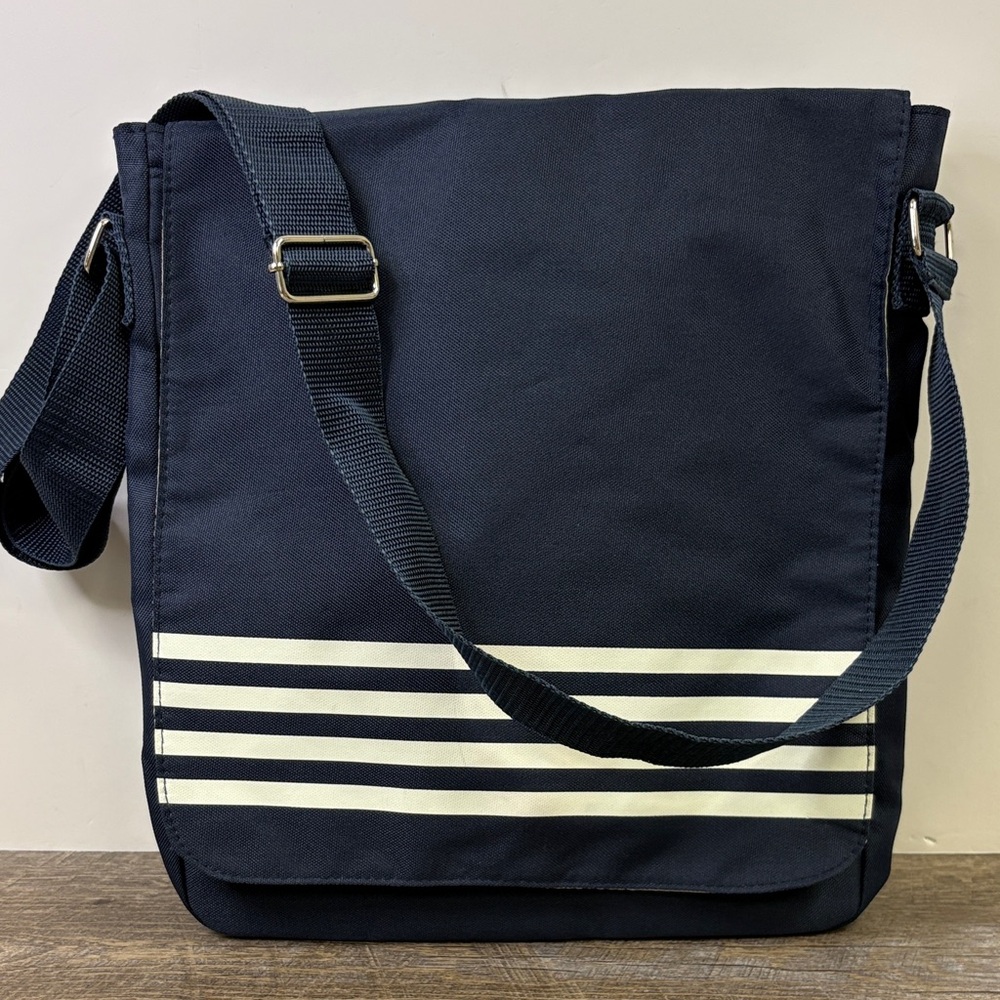 Jean Paul Gaultier Le Male Navy Messenger Crossbody Bag | Striped Detail